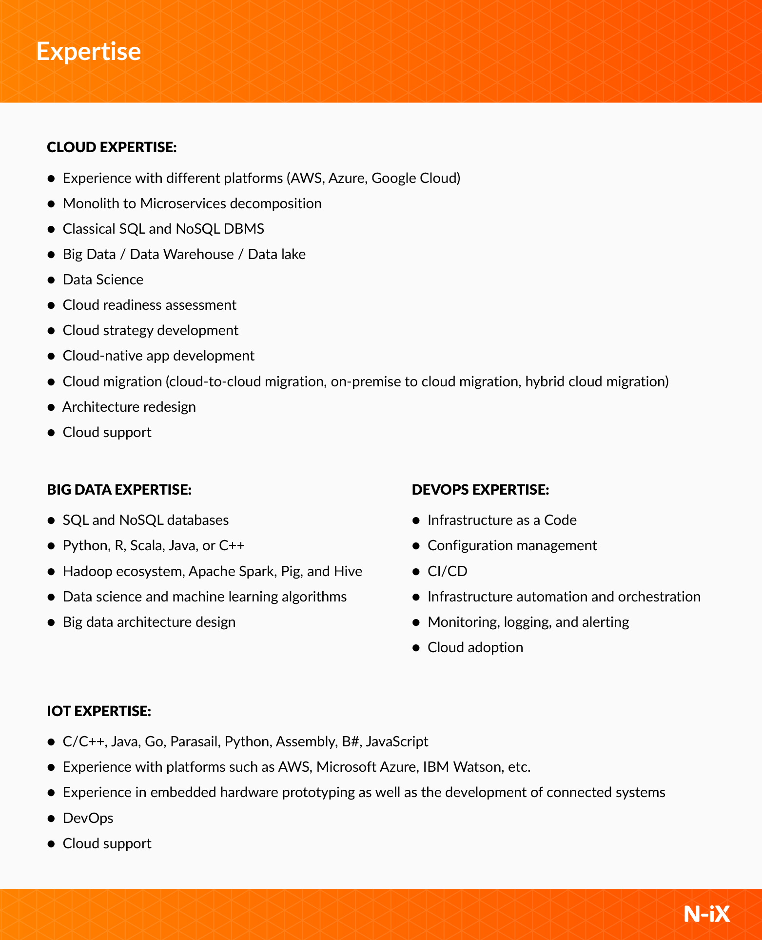 tech expertise in outsourcing IT development